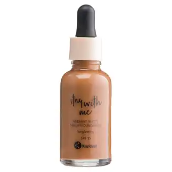 Kruidvat Kruidvat Stay With Me 060 C Deep Amber Radiant Matte Serum Foundation aanbieding