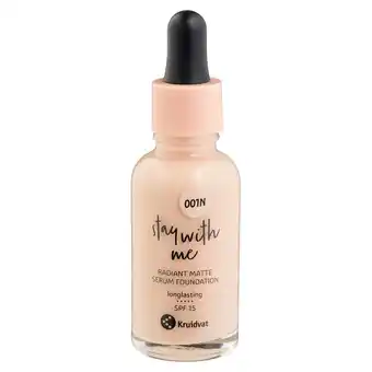 Kruidvat Kruidvat Stay With Me 001N Fair Lily Radiant Matte Serum Foundation aanbieding