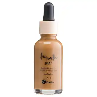 Kruidvat Kruidvat Stay With Me 050 W Soft Almond Radiant Matte Serum Foundation aanbieding