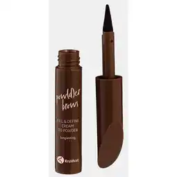 Kruidvat Kruidvat Pow(d)er Brows 010 Warm Brown Cream To Powder Wenkbrauwpotlood aanbieding