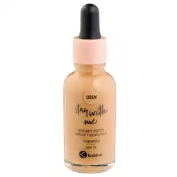Kruidvat Kruidvat Stay With Me 035N Medium Olive Radiant Matte Serum Foundation aanbieding
