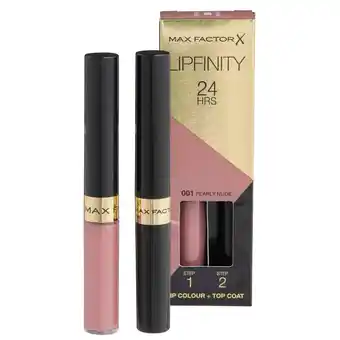 Kruidvat Max Factor Lipfinity 2-Step 001 Pearly Nude Long Lasting Lipstick aanbieding