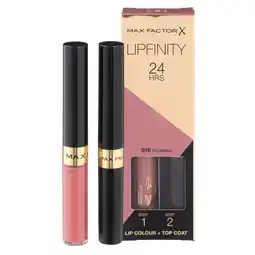 Kruidvat Max Factor Lipfinity Lip Colour 016 Glowing 2-Step Longlasting Lipstick aanbieding