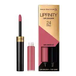 Kruidvat Max Factor Lipfinity Lip Colour 020 Angelic 2-Step Longlasting Lipstick aanbieding
