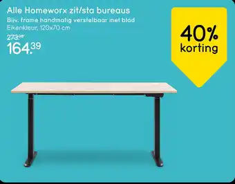Leen Bakker Alle Homeworx zit/sta bureaus aanbieding