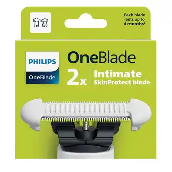 Kruidvat Philips OneBlade Intimate Vrouw QP229/52 SkinProtect Blade Navulmesjes aanbieding