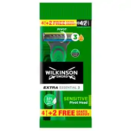 Kruidvat Wilkinson Sword Extra Essential 3 Sensitive Wegwerpscheermesjes aanbieding