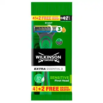 Kruidvat Wilkinson Sword Extra Essential 3 Sensitive Wegwerpscheermesjes aanbieding