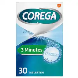 Kruidvat Corega 3 Minutes Dagelijkse Reiniger Tabletten aanbieding