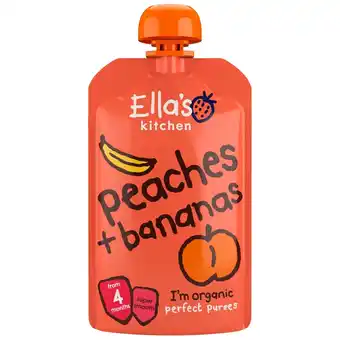 Kruidvat Ella's Kitchen 4+M Perziken En Bananen Pureehapje aanbieding