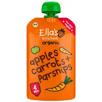 Kruidvat Ella's Kitchen Organic 4M+ Bio Wortel Pastinaak en Appel Knijpzakje aanbieding