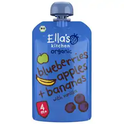 Kruidvat Ella's Kitchen 4+M Blauwe Bes Appel Banaan aanbieding