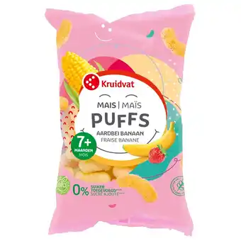 Kruidvat Kruidvat 7+M Bio Aardbei en Banaan Maïspuffs aanbieding
