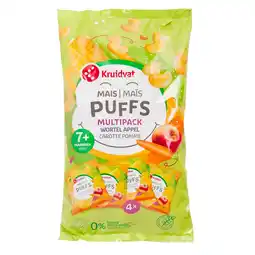 Kruidvat Kruidvat 7+M Bio Appel en Wortel Maïspuffs aanbieding