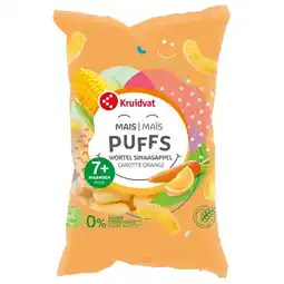 Kruidvat Kruidvat 7+M Bio Sinaasappel en Wortel Maïspuffs aanbieding