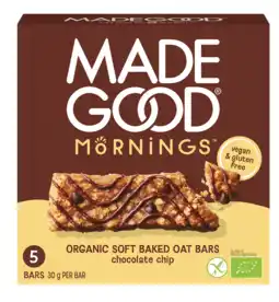 De Online Drogist Made Good Mornings Chocolate Chip Soft Baked Oat Bars aanbieding