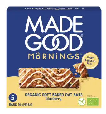 De Online Drogist MadeGood Mornings Blueberry Soft Baked Oat Bars aanbieding