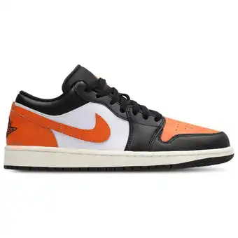 Foot Locker Jordan 1 Low Sneakers Heren - Zwart - Maat 41 - Leer aanbieding