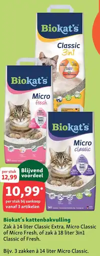 Maxi Zoo Biokat's kattenbakvulling aanbieding