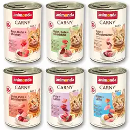 Zooplus 12 x 400 g Mix Gevogelte (6 soorten - zonder Rund) Adult Animonda Carny Adult Kattenvoer aanbieding