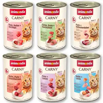 Zooplus 12 x 400 g Mix Gevogelte (6 soorten - zonder Rund) Adult Animonda Carny Adult Kattenvoer aanbieding