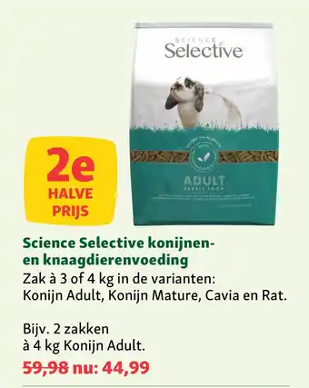 Maxi Zoo Science selective konijnen en knaagdierenvoeding aanbieding