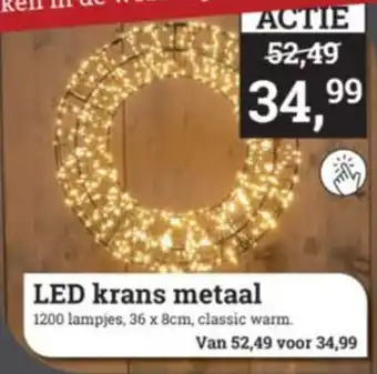 Tuincentrum Osdorp Led krans metaal aanbieding
