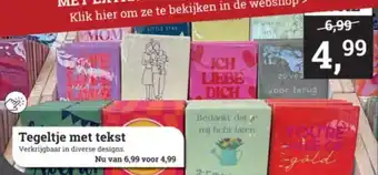 Tuincentrum Osdorp Tegeltje met tekst aanbieding
