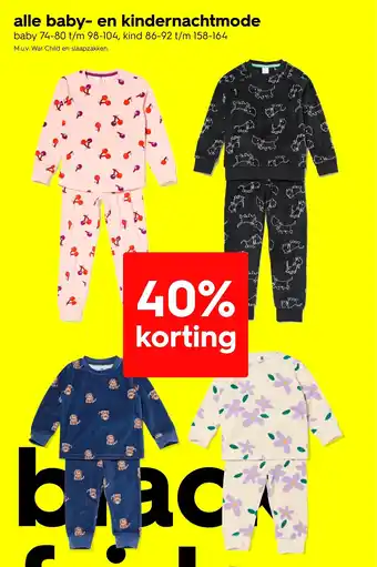 HEMA Alle baby en kindernachtmode aanbieding