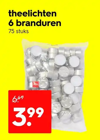 HEMA Theelichten 6 branduren aanbieding