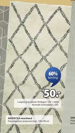 Jysk Aksfrytle vloerkleed aanbieding