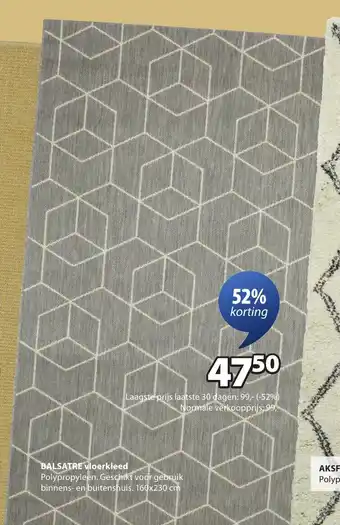 Jysk Balsatre vloerkleed aanbieding