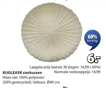 Jysk Kugleask sierkussen aanbieding