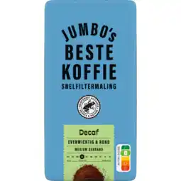 Jumbo Jumbo's Beste Koffie Snelfiltermaling Decaf 500 g aanbieding
