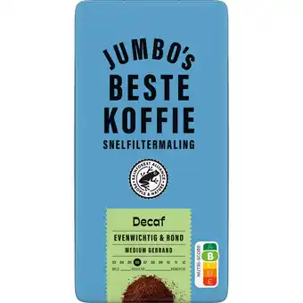 Jumbo Jumbo's Beste Koffie Snelfiltermaling Decaf 500 g aanbieding