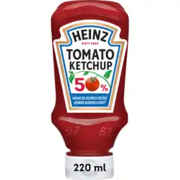 Jumbo Heinz Tomato Ketchup 50% Minder Suikers en Zout 220 ml aanbieding