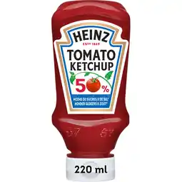 Jumbo Heinz Tomato Ketchup 50% Minder Suikers en Zout 220 ml aanbieding