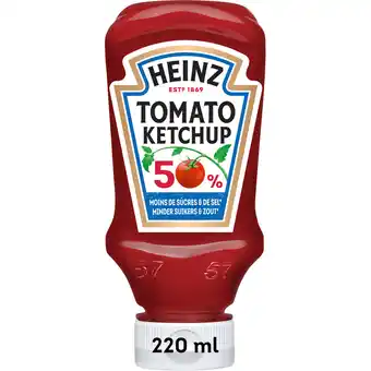 Jumbo Heinz Tomato Ketchup 50% Minder Suikers en Zout 220 ml aanbieding