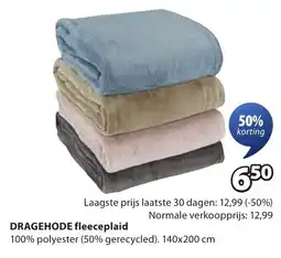 Jysk Dragehode fleeceplaid aanbieding