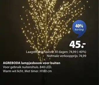 Jysk Agreboda lampjesboom voor buiten aanbieding