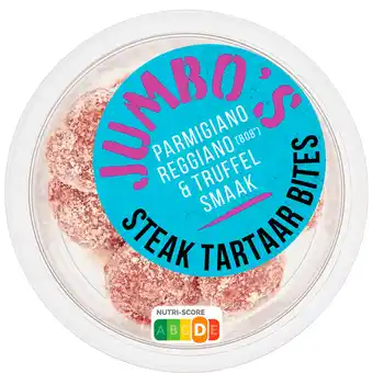 Jumbo Jumbo's Steak Tartaar Bites Parmigiano Reggiano & Truffel Smaak 120 g aanbieding