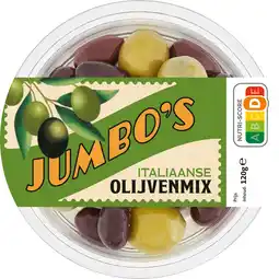 Jumbo Jumbo's Italiaanse Olijvenmix 120 g aanbieding