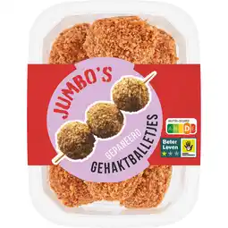 Jumbo Jumbo's Gehaktballetjes Gepaneerd 135 g aanbieding