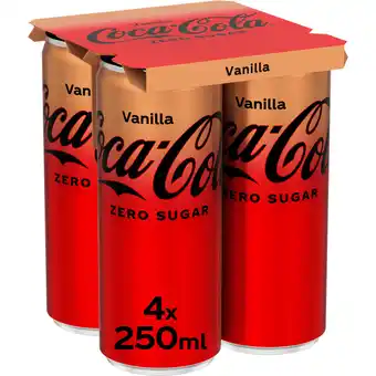 Jumbo Coca-Cola Zero Sugar Vanilla 4 x 250 ml aanbieding