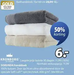 Jysk Sorunda handdoek aanbieding