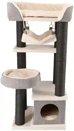 Pets Place Adori Krabpaal Jasper - Krabpalen - 48x40x110 cm Grijs Zwart Wit aanbieding