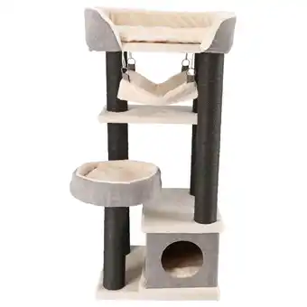 Pets Place Adori Krabpaal Jasper - Krabpalen - 48x40x110 cm Grijs Zwart Wit aanbieding