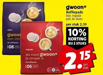 Boni gwoon Koffiepads pak 36 stuks aanbieding