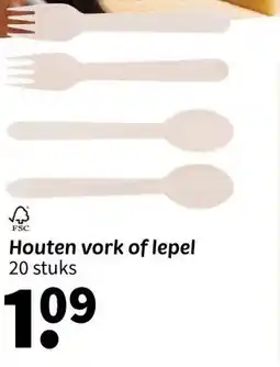 Wibra Houten vork of lepel aanbieding