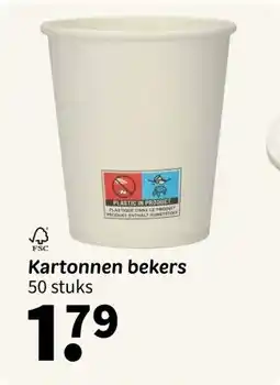 Wibra Kartonnen bekers aanbieding
